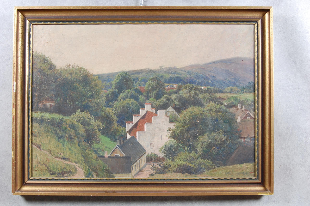 OKÄND KONSTNÄR. olja på duk, " Arilds Kapell " otydligt signerad.