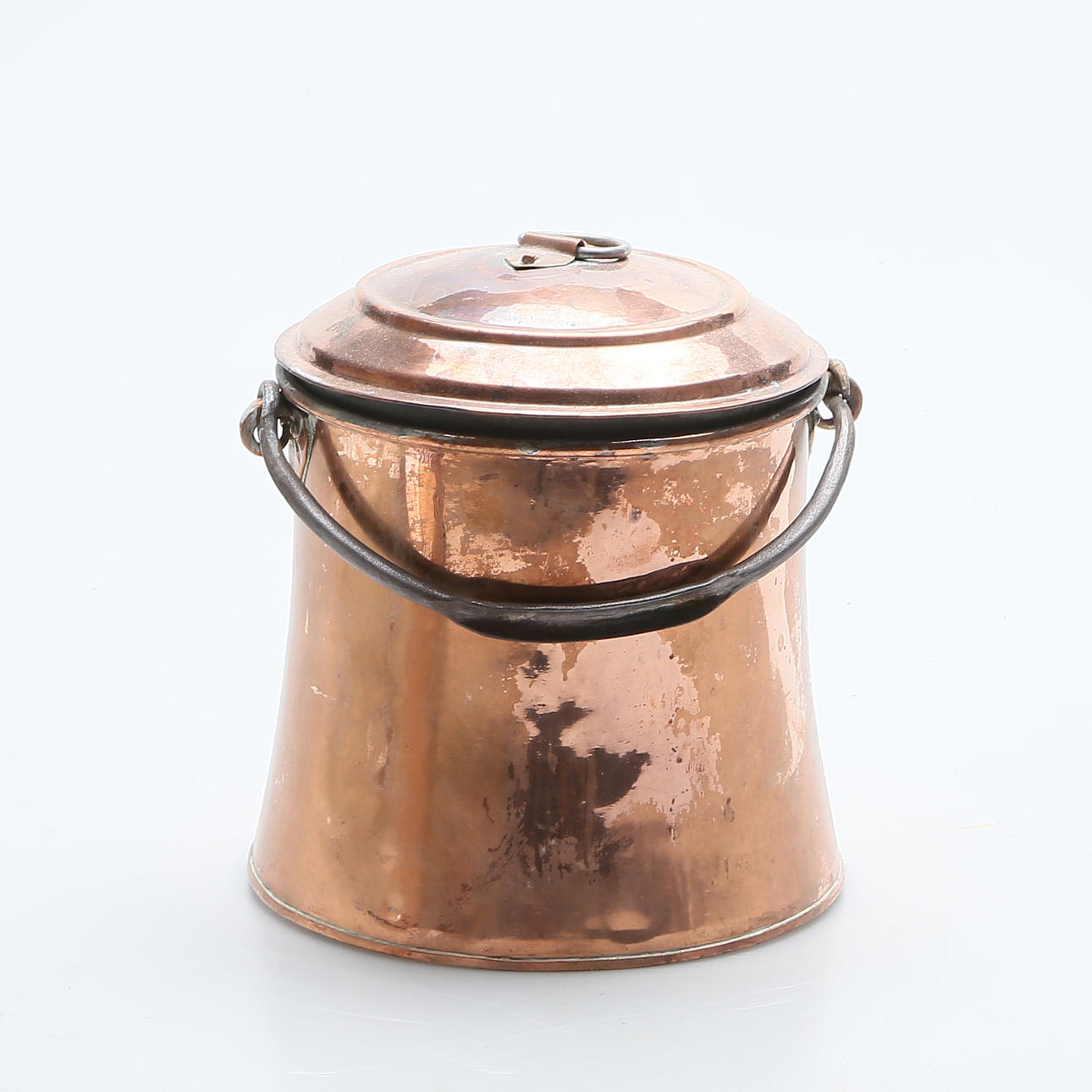 KOPPARKÄRL med lock, 1800/1900-tal.