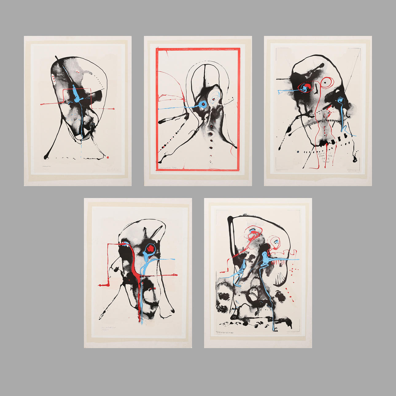 MARTIN VIKTOR JEPPESEN. Litografier, 5 st, oramade.