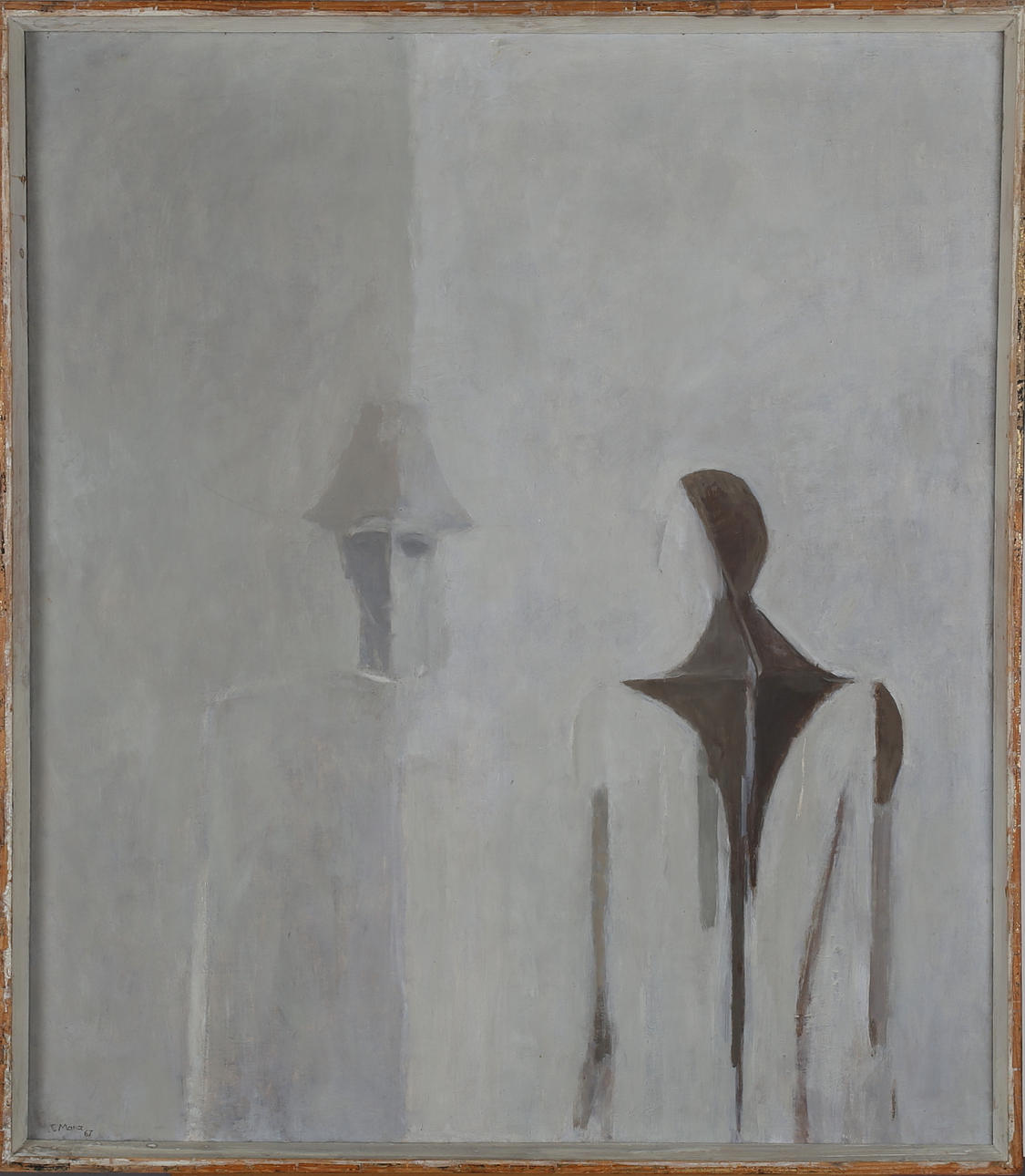 MARA CONSTANTIU. "Portret". Olja på duk Signerad C Mara och daterad -67.