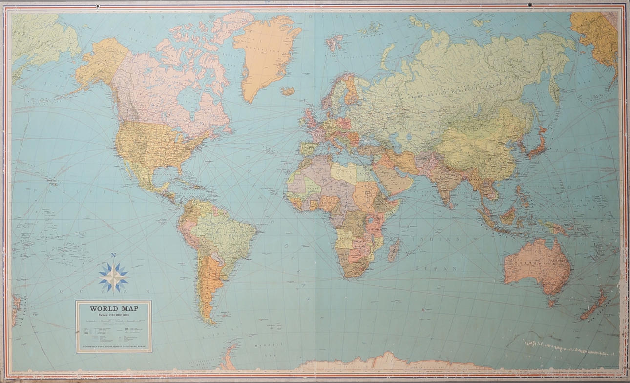 MAPA DEL MUNDO, 1900.