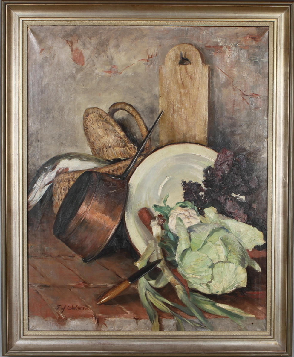 FREDRIK AF EKSTRÖM. Stilleben, olja på duk, signerad.