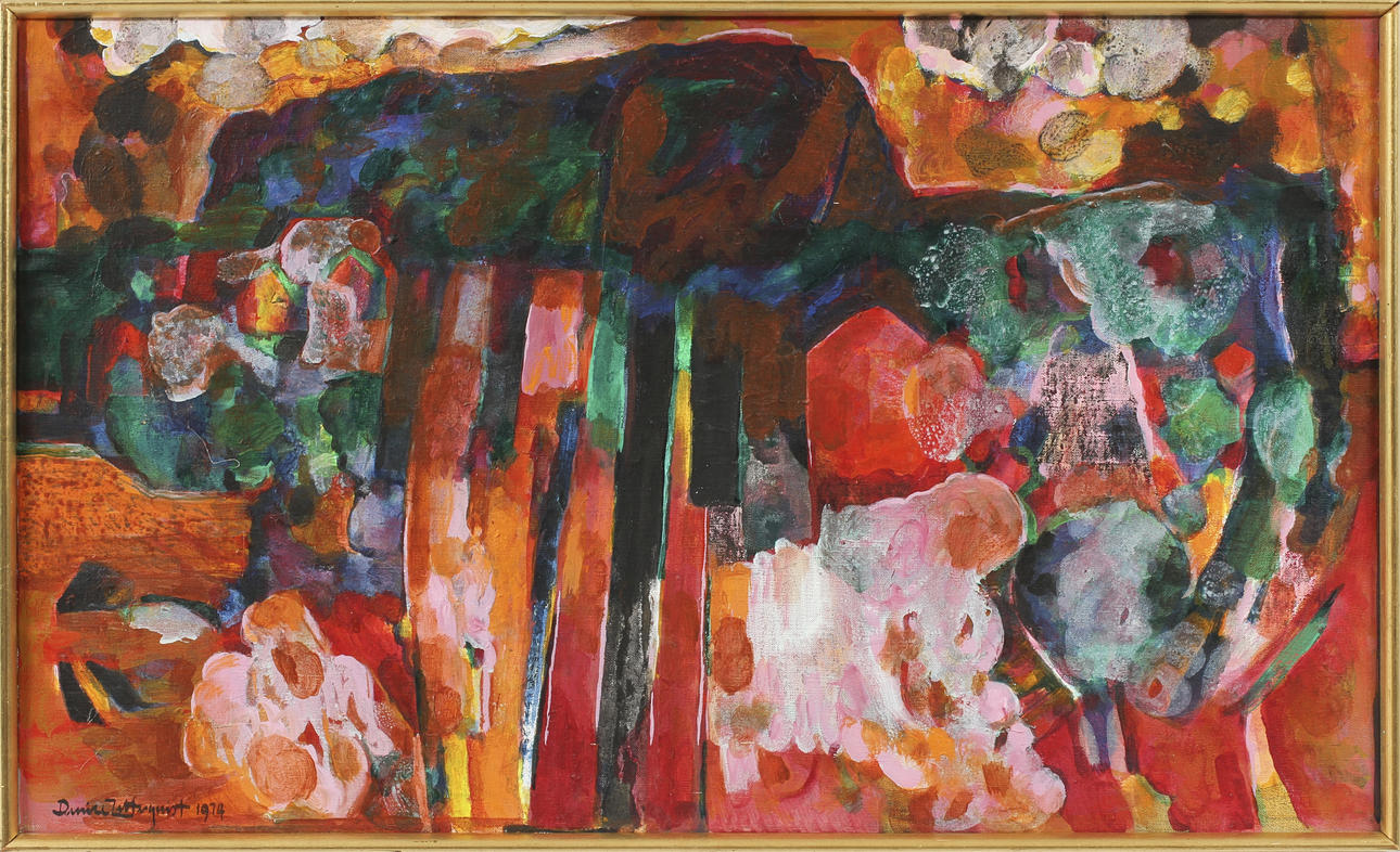 DENICE ZETTERQVIST. Olja på duk, signerad 1974.