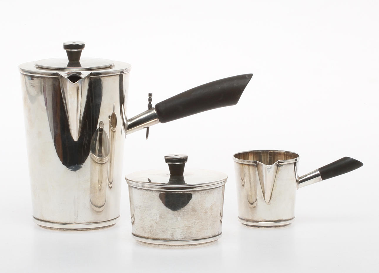 KAFFESERVIS 3 delar, silver, Grun & Co Ab Hugo, Stockholm 1946.