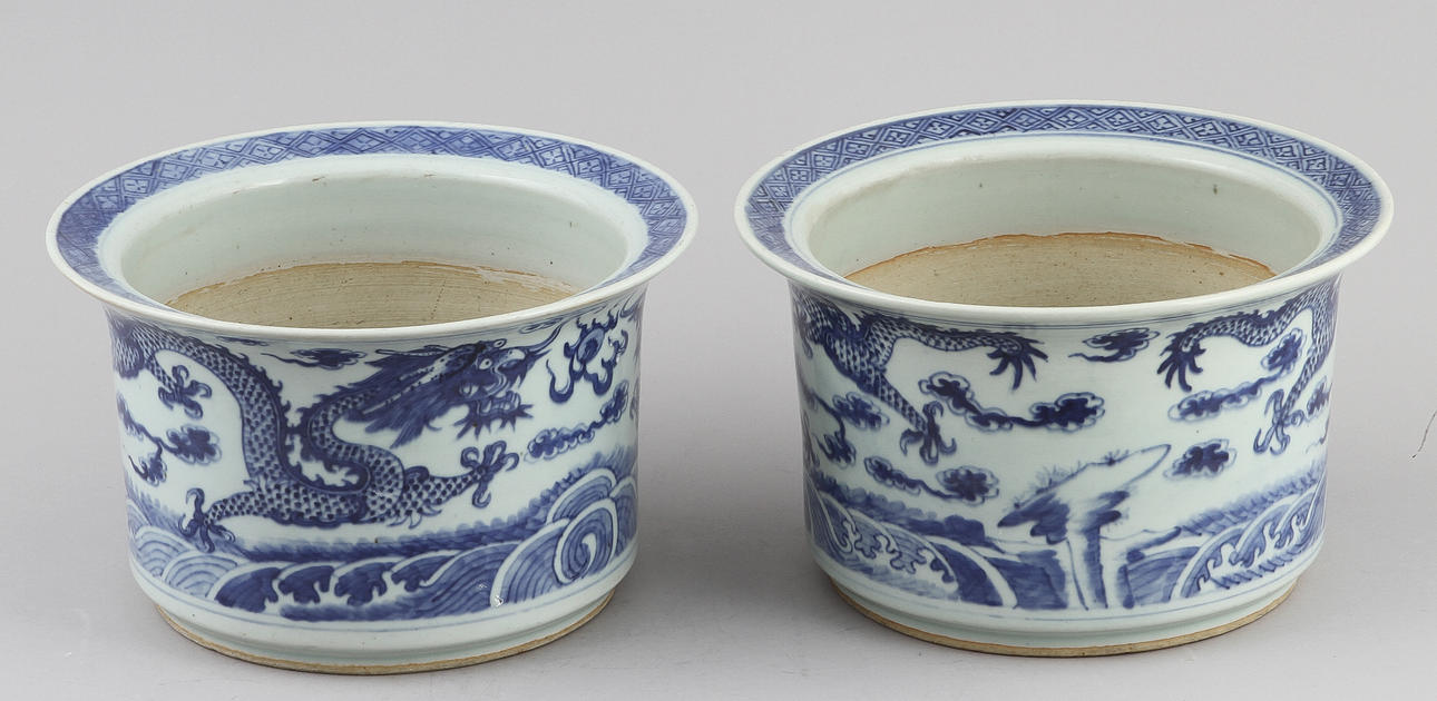 YTTERFODER, 1 par, porslin, Kina, 1800-tal.