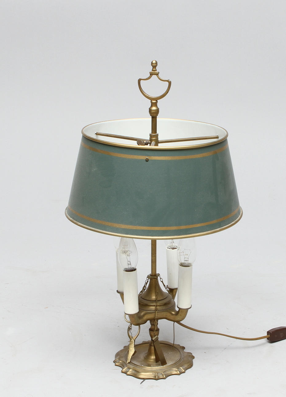 BORDSLAMPA, för 4 st ljuspunkter, mässing, 1900-tal.