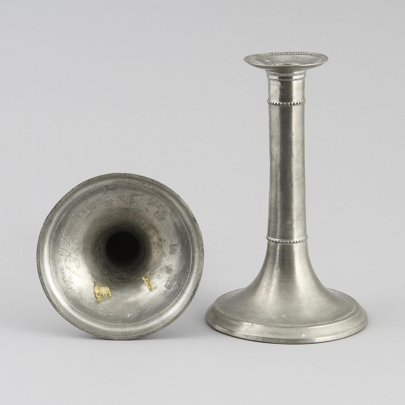 LJUSSTAKAR, 1 par, tenn, Johan B Sundberg, Göteborg, 1805.