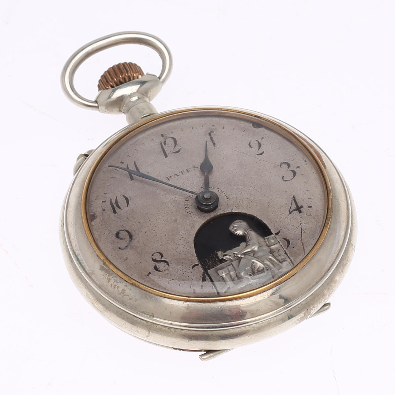 POCKET WATCH, nickel, Brevet.
