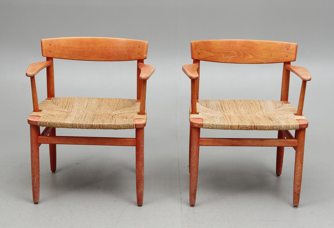 KARMSTOLAR, 1 par, Börge Mogensen, 1900-tal.