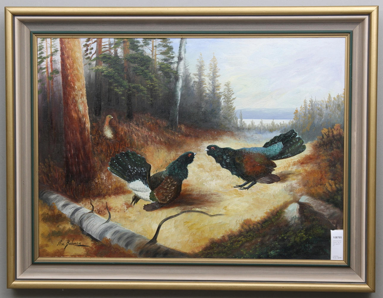 STEN BOHMAN. Orrspel, Olja på duk, signerad.