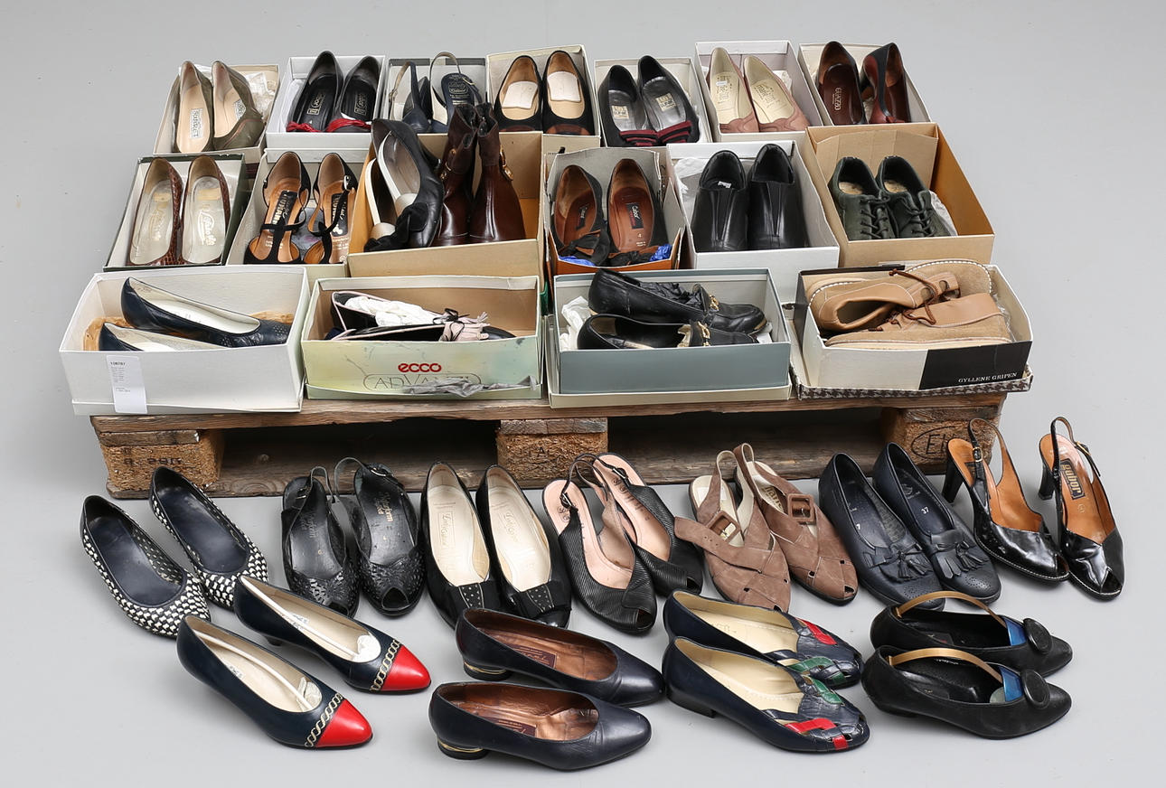 STORT PARTI SKOR, 29 par, dam, Lunik, Gabor, Ecco, Bruno Magli m.m. 1900-talets andra hälft.