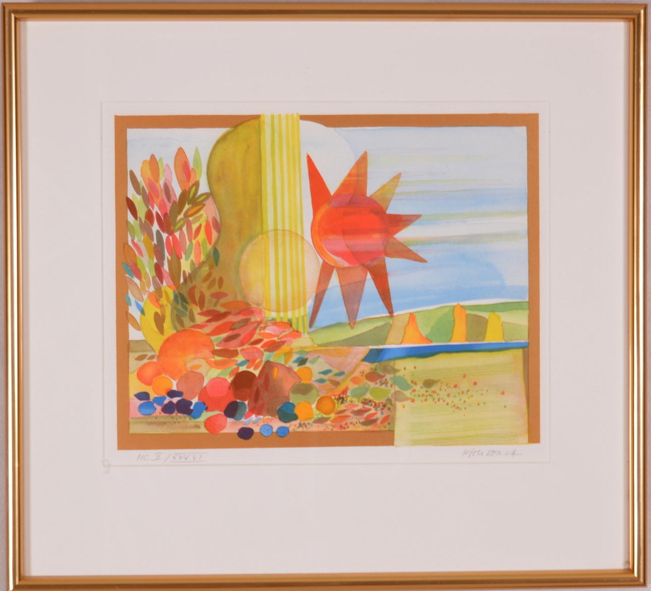 KJELL LÖNNÅ. Färglitografi.