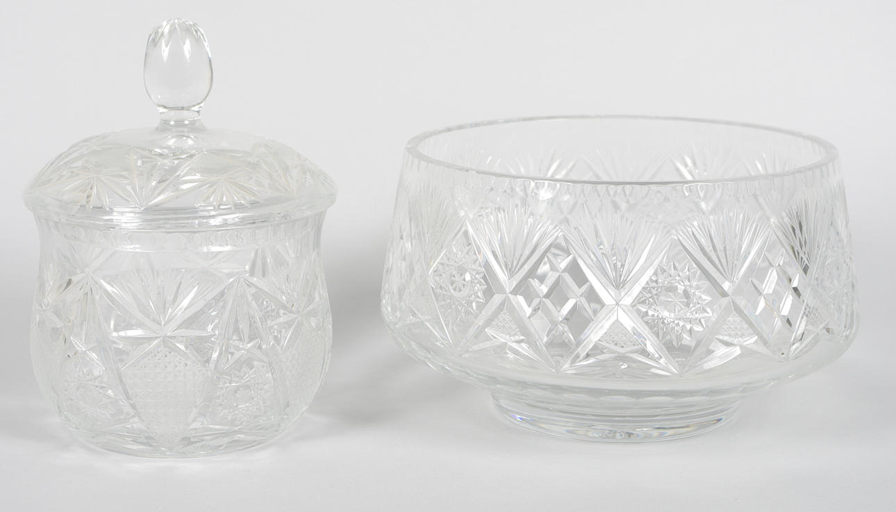 SKÅL SAMT SKÅL MED LOCK, kristall.