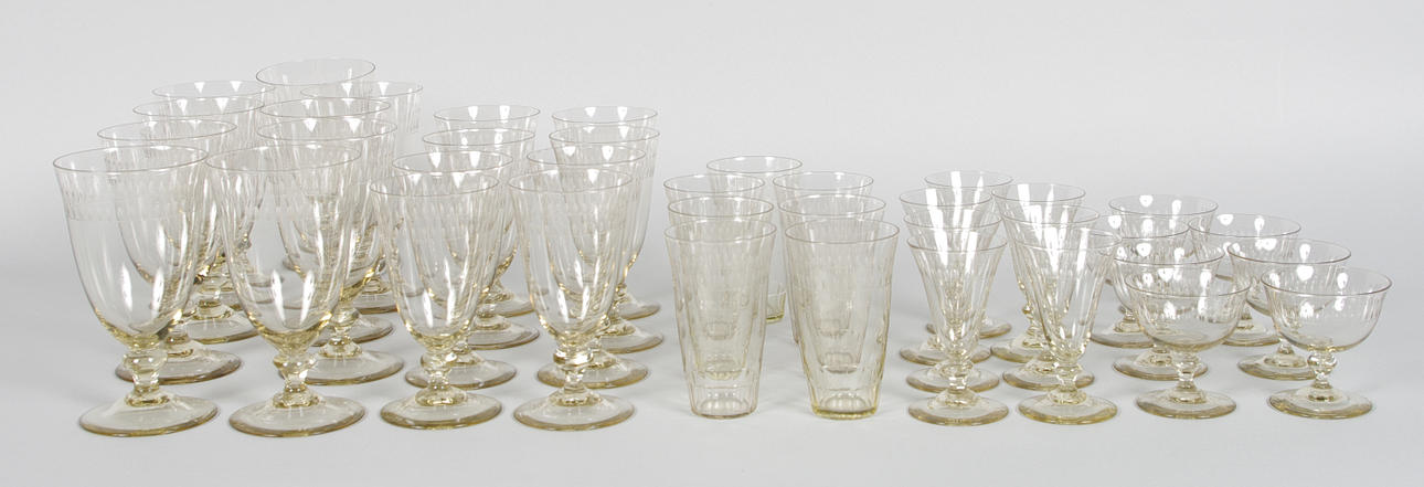 GLASSERVIS, etsad dekor, 1950/60-tal.