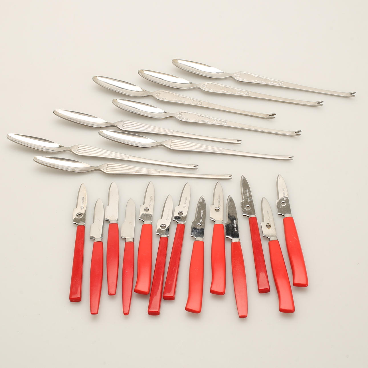 SHELLFISH CUTLERY, 21 pieces, stainless steel.