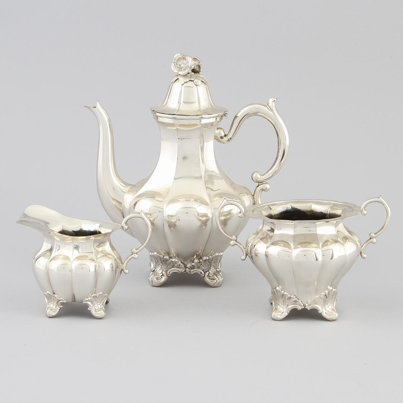KAFFESERVIS, 3 delar, silver, 1933, ca 1320 gram.