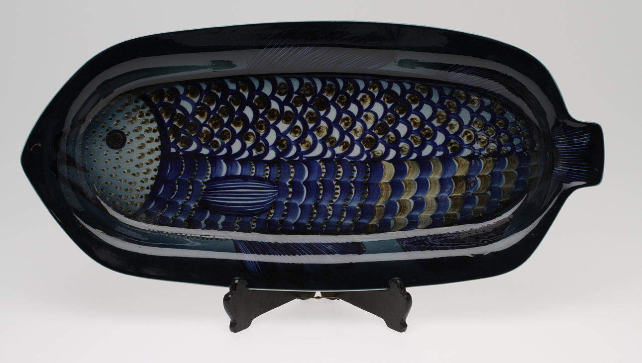 FISKFAT, keramik, Gunvor Olin-Grönqvist, Arabia, 1900-tal.