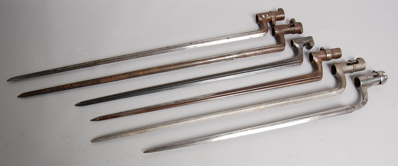 BAJONETTER, 6 st, 18-1900-tal.