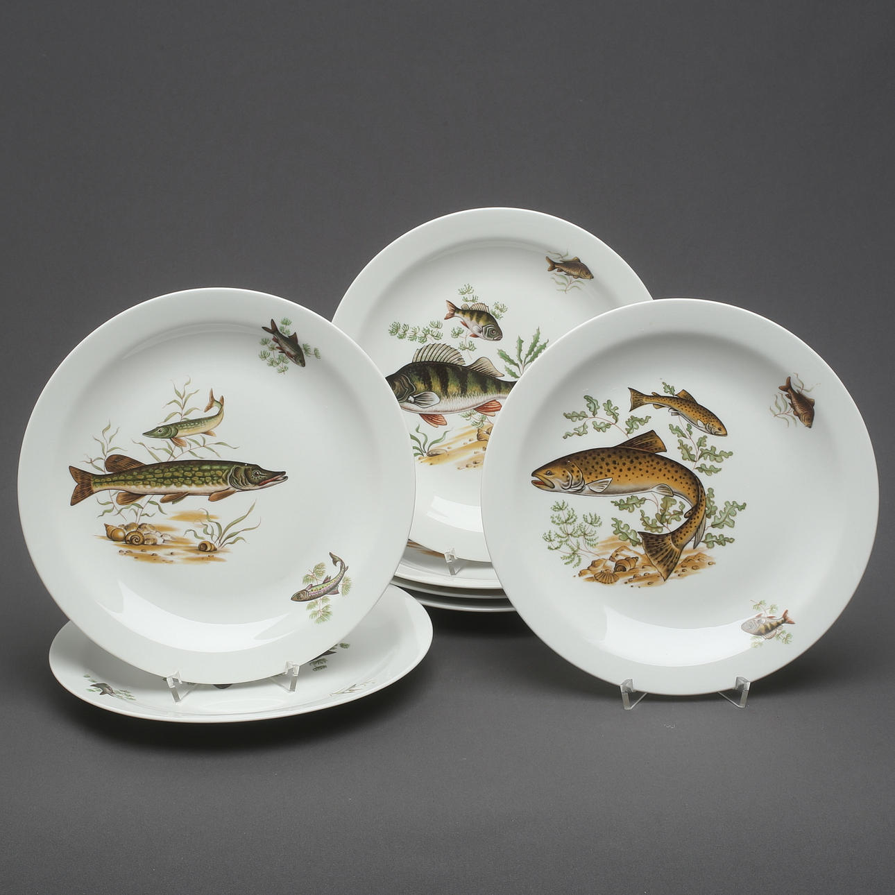 FISKTALLRIKAR, 7 st, porslin, Rörstrand.