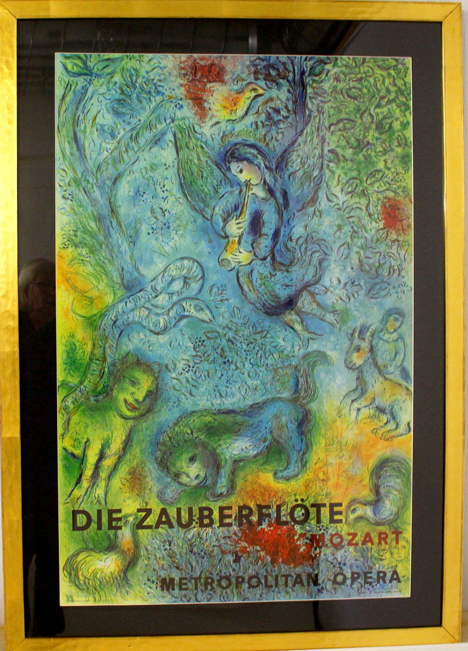 MARC CHAGALL. efter affisch, "die zauberflöte" 1967.