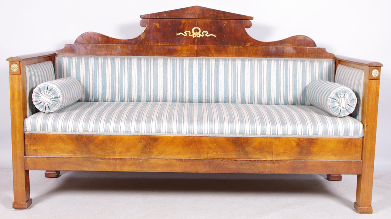 SALONGSSOFFA, mahogny med bronser, empire.