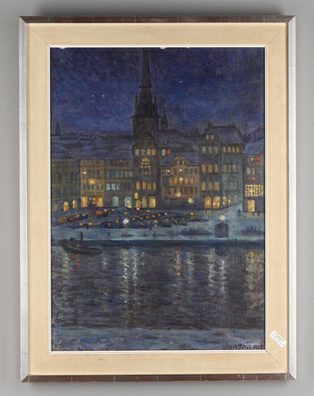 ALBERT PETRI. Motiv från Kornhamnstorg, olja på duk, signerad och daterad 1917.