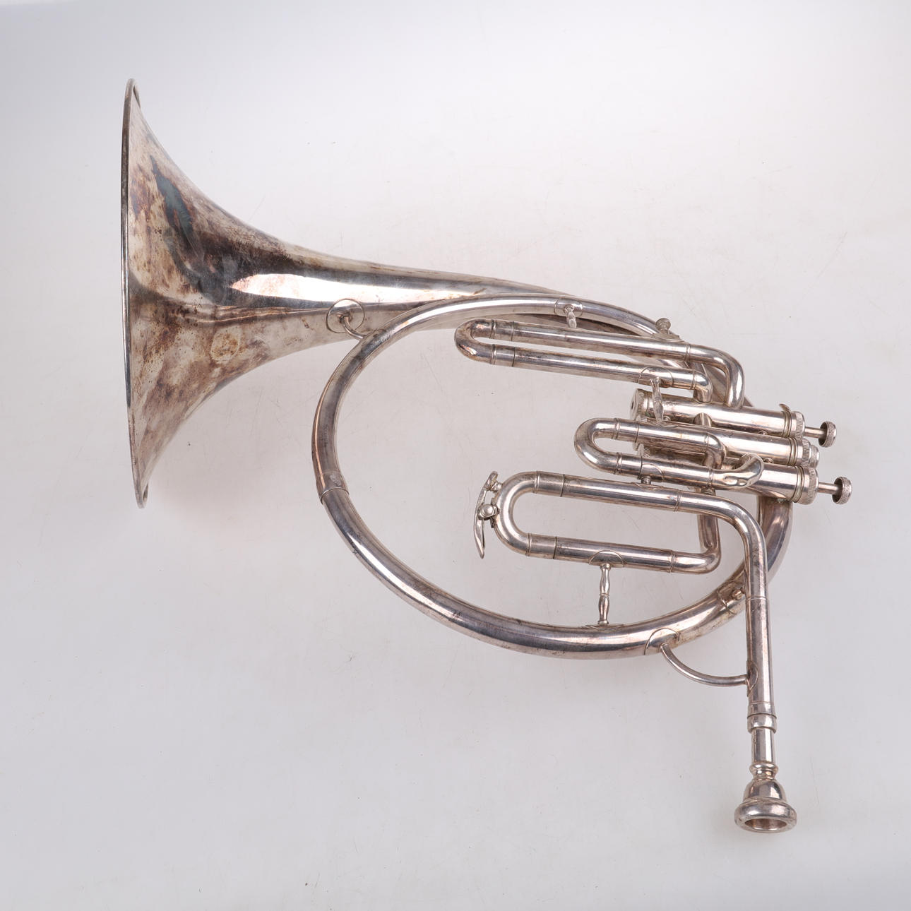 MELLOPHONE , Wind instrument silver-plated brass.