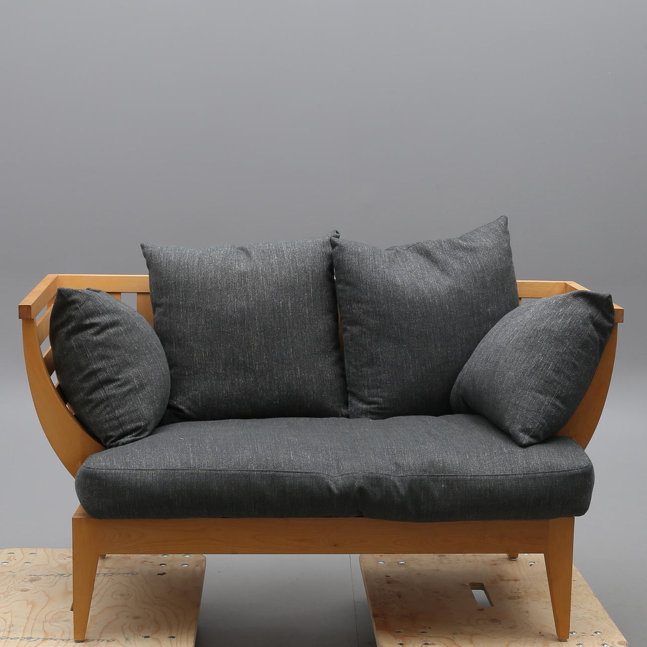 NIRWAN RICHTER. SOFA, "WOODEN SOFA", NORTH GAVEL.