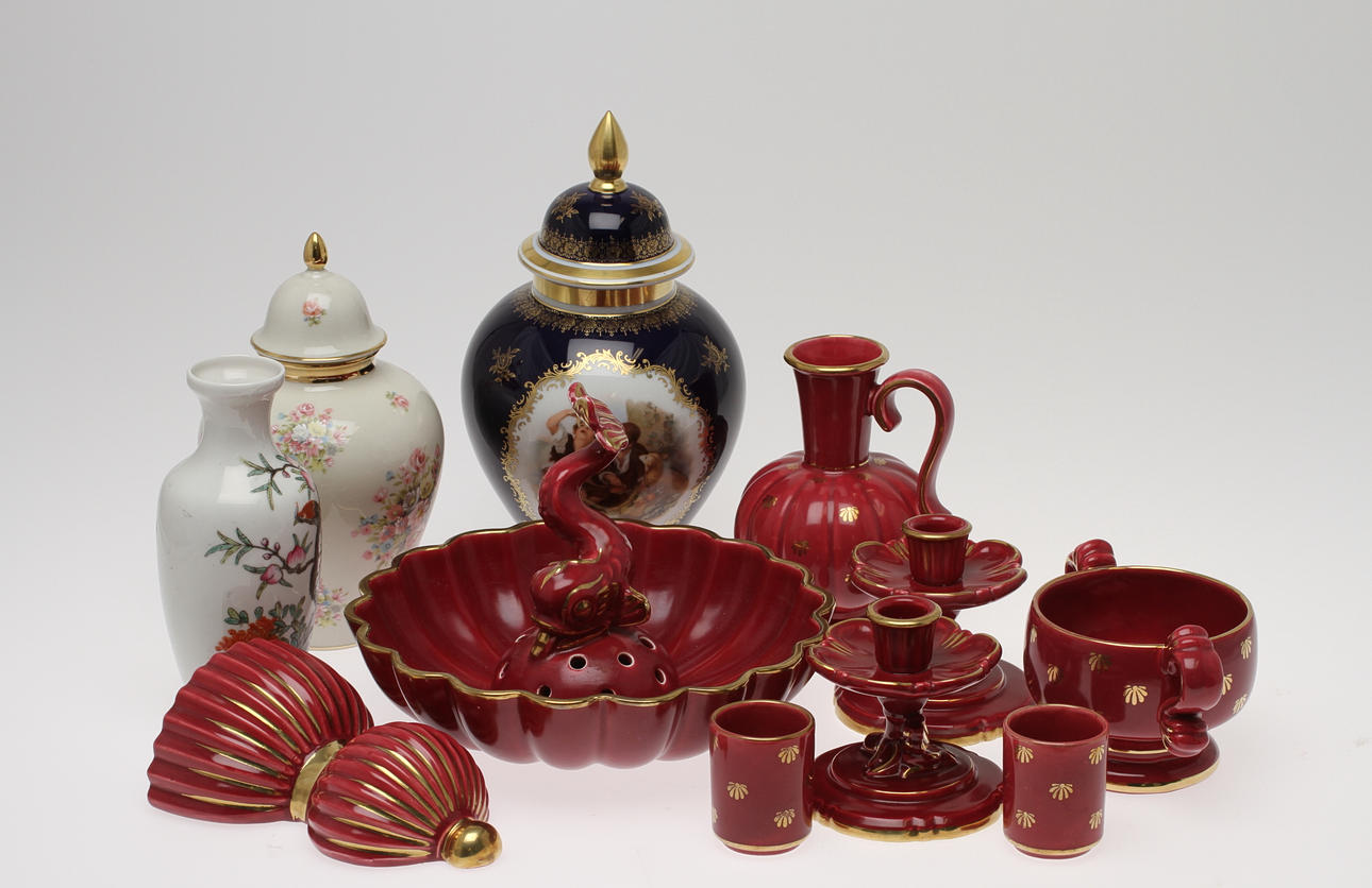 PARTI KERAMIK, 12 delar, bla "Rubin", Arthur Percy, Gefle.