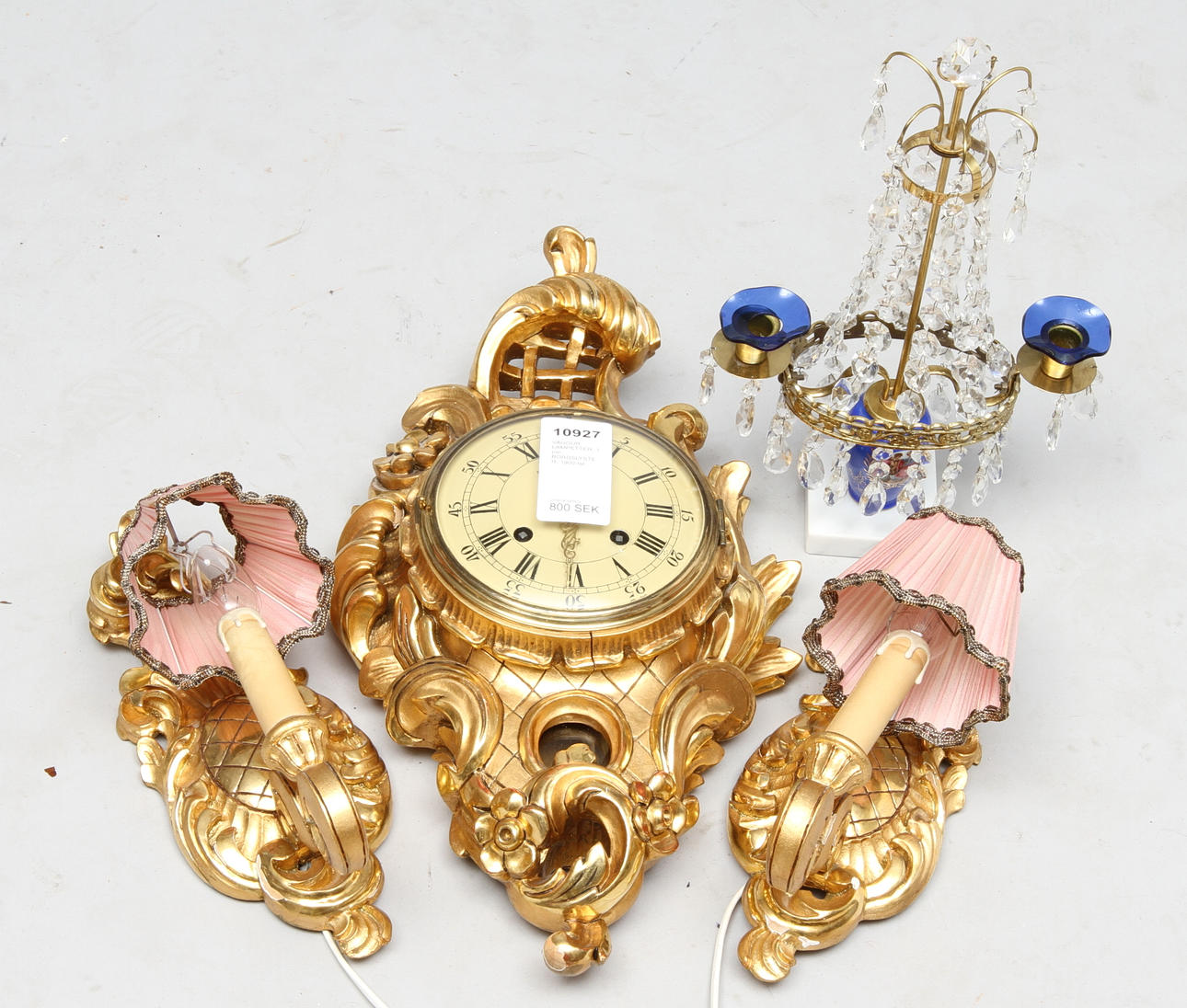 VÄGGUR, LAMPETTER, 1 par, BORDSLYSTER, 1900-tal.