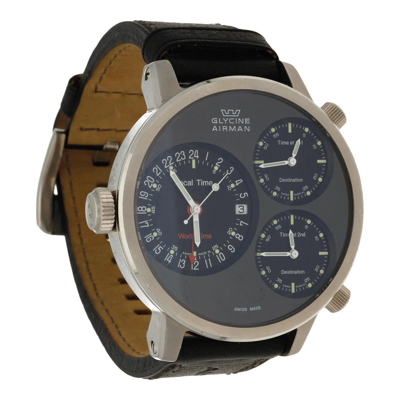 Glycine Airman 7 GMT World Time.