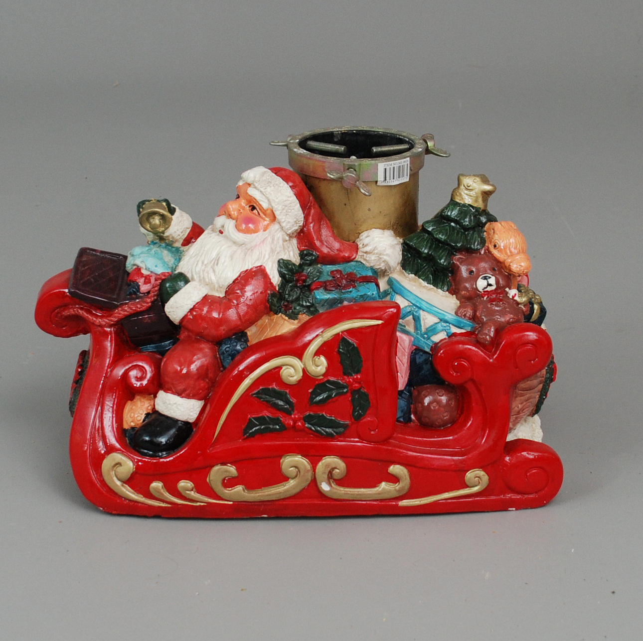 JULGRANSFOT, tomte på släde.