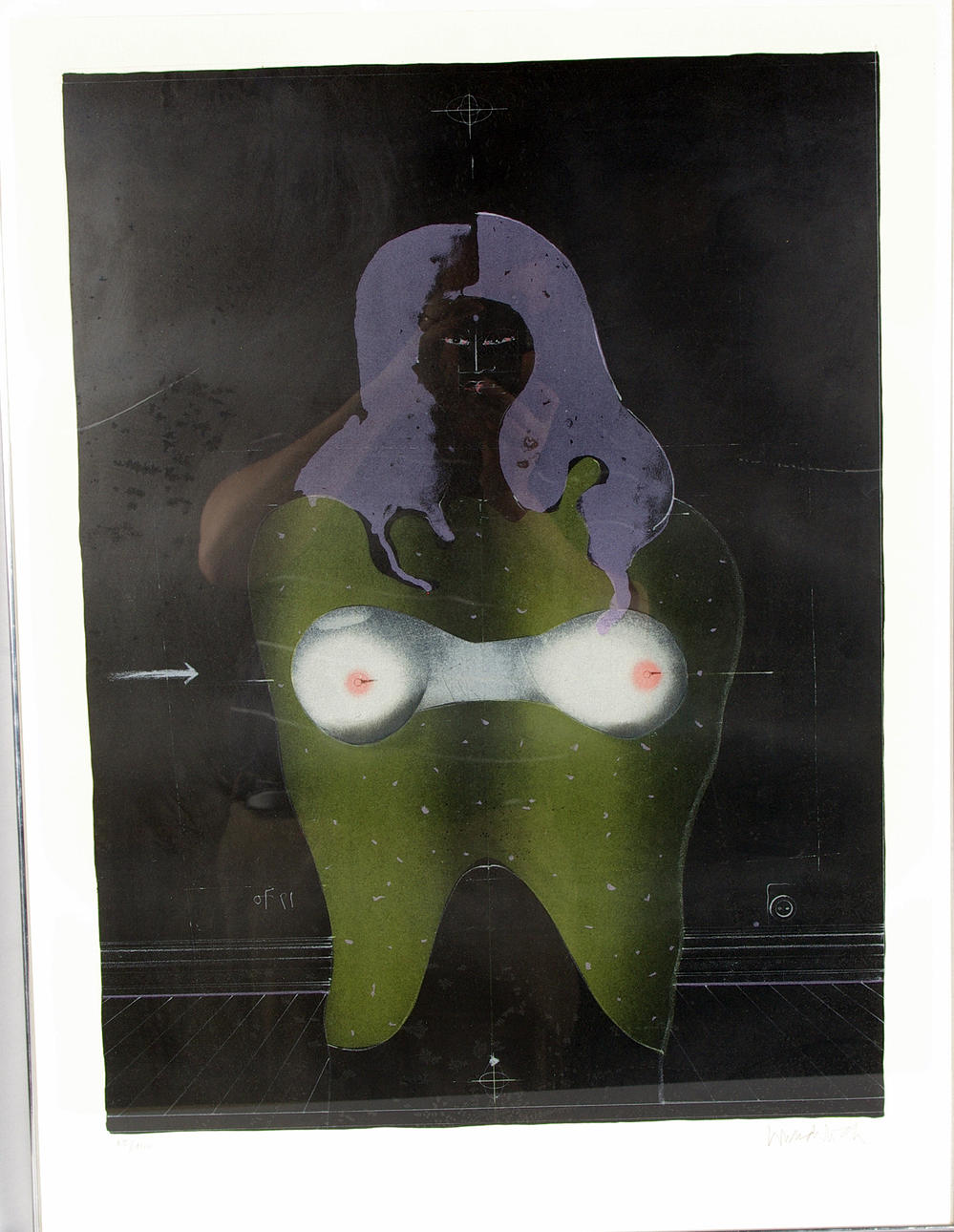 PAUL WUNDERLICH. "Cut-out für D.B.", färglitografi.