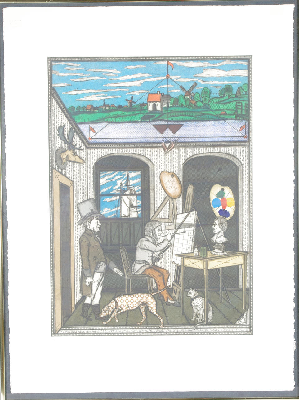 JOHANNES VENNEKAMP. Konstnärsstudio, etsning.