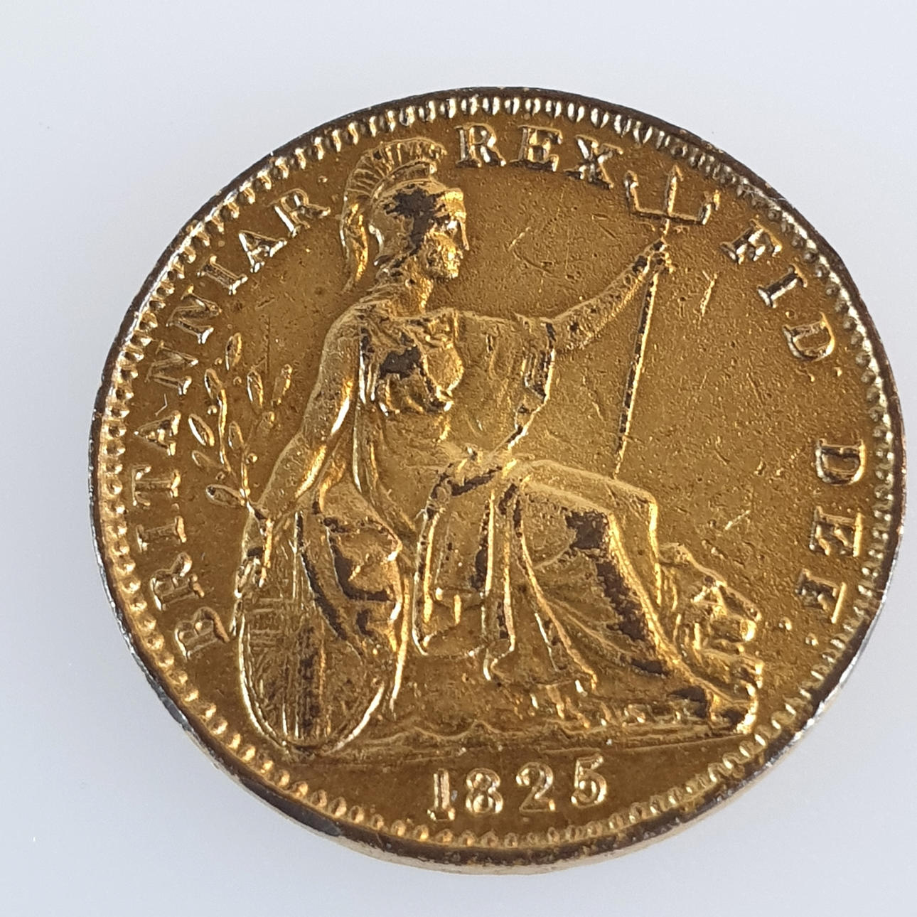 BRITTISKT FARTHING MYNT - 1800-talet.