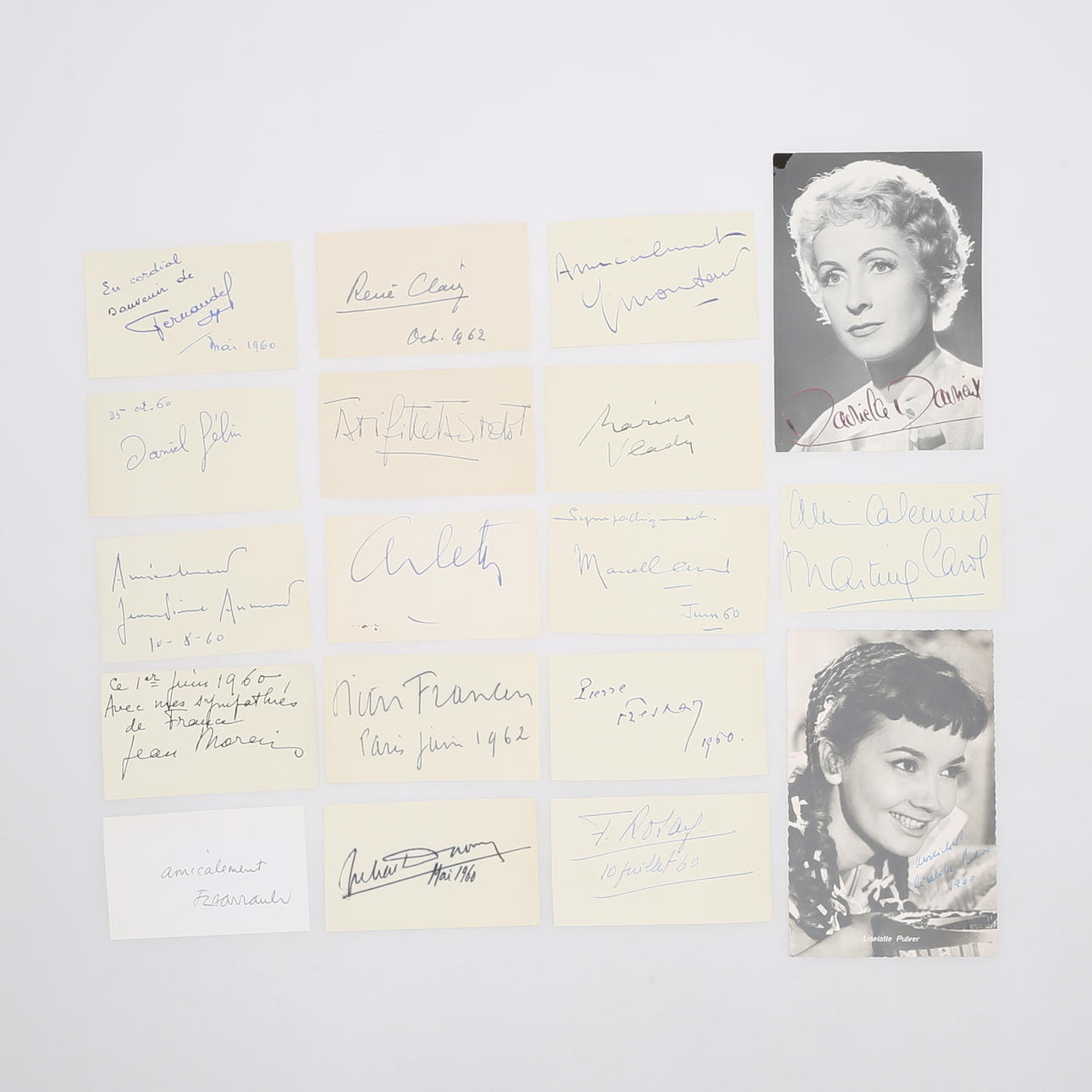 AUTOGRAF. 17 franske skuespillere.