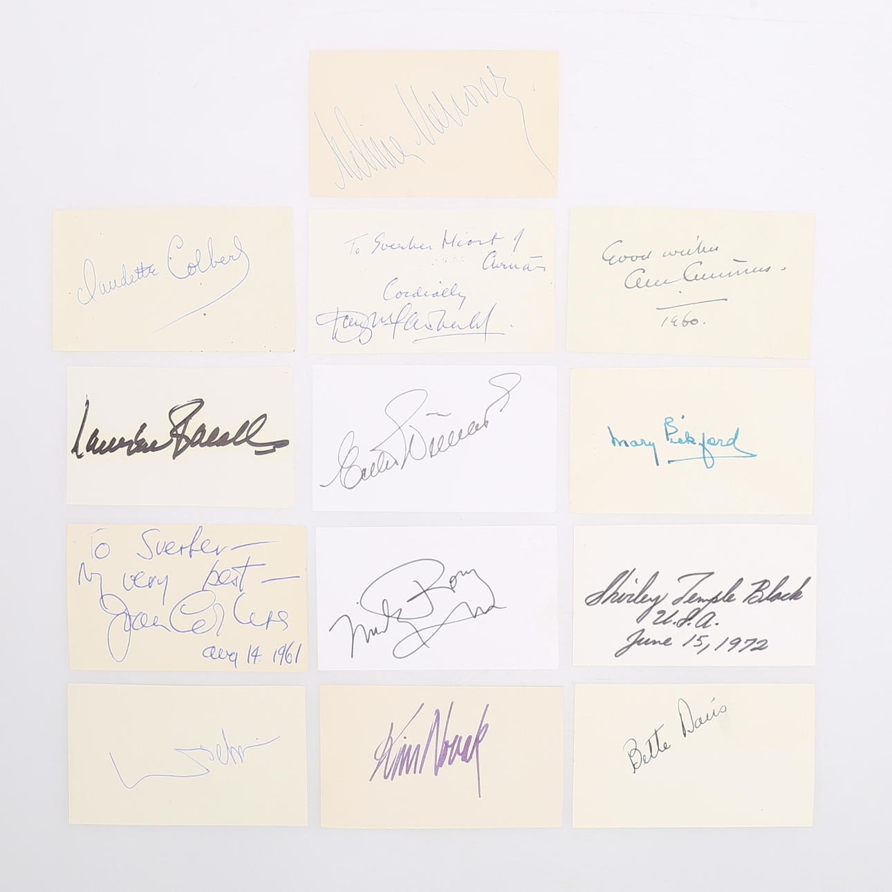 AUTOGRAMM. 13 Schauspieler/Schauspielerinnen.