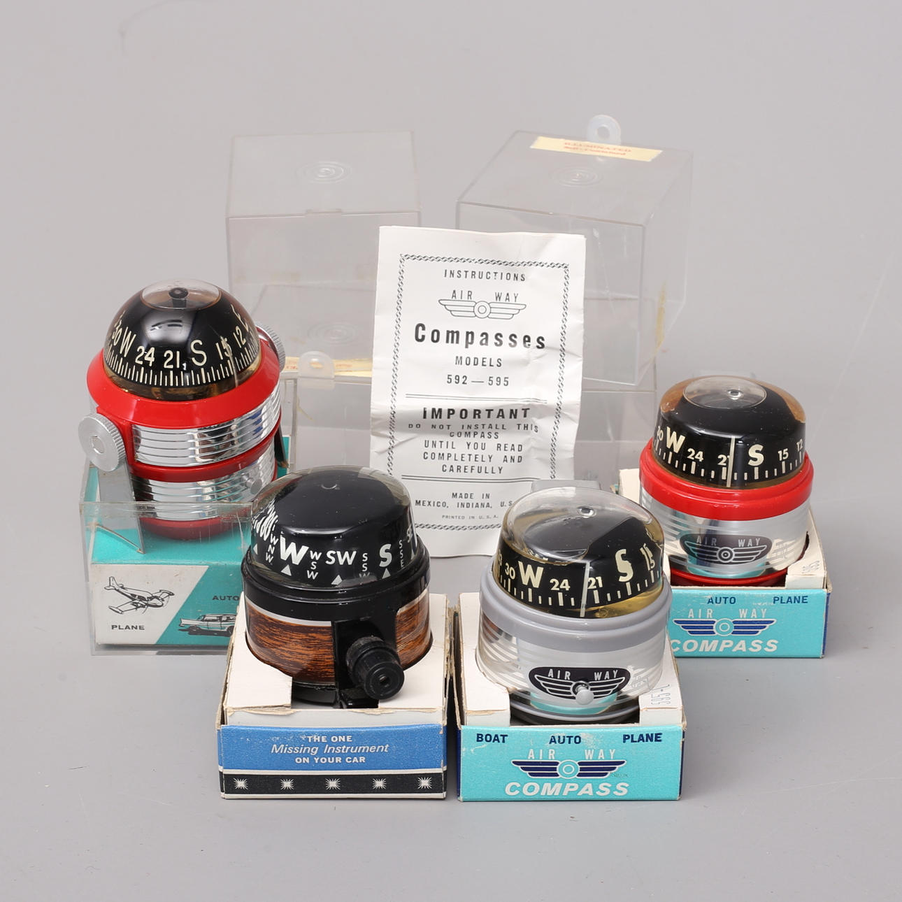 BÅTKOMPASSER, 4 st, "Air Way", "Gran Tourissimo".