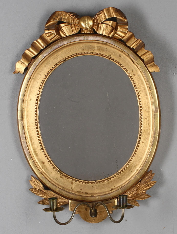 SPEGELLAMPETT, för 2 st ljus, sengustaviansk, 1700-tal.