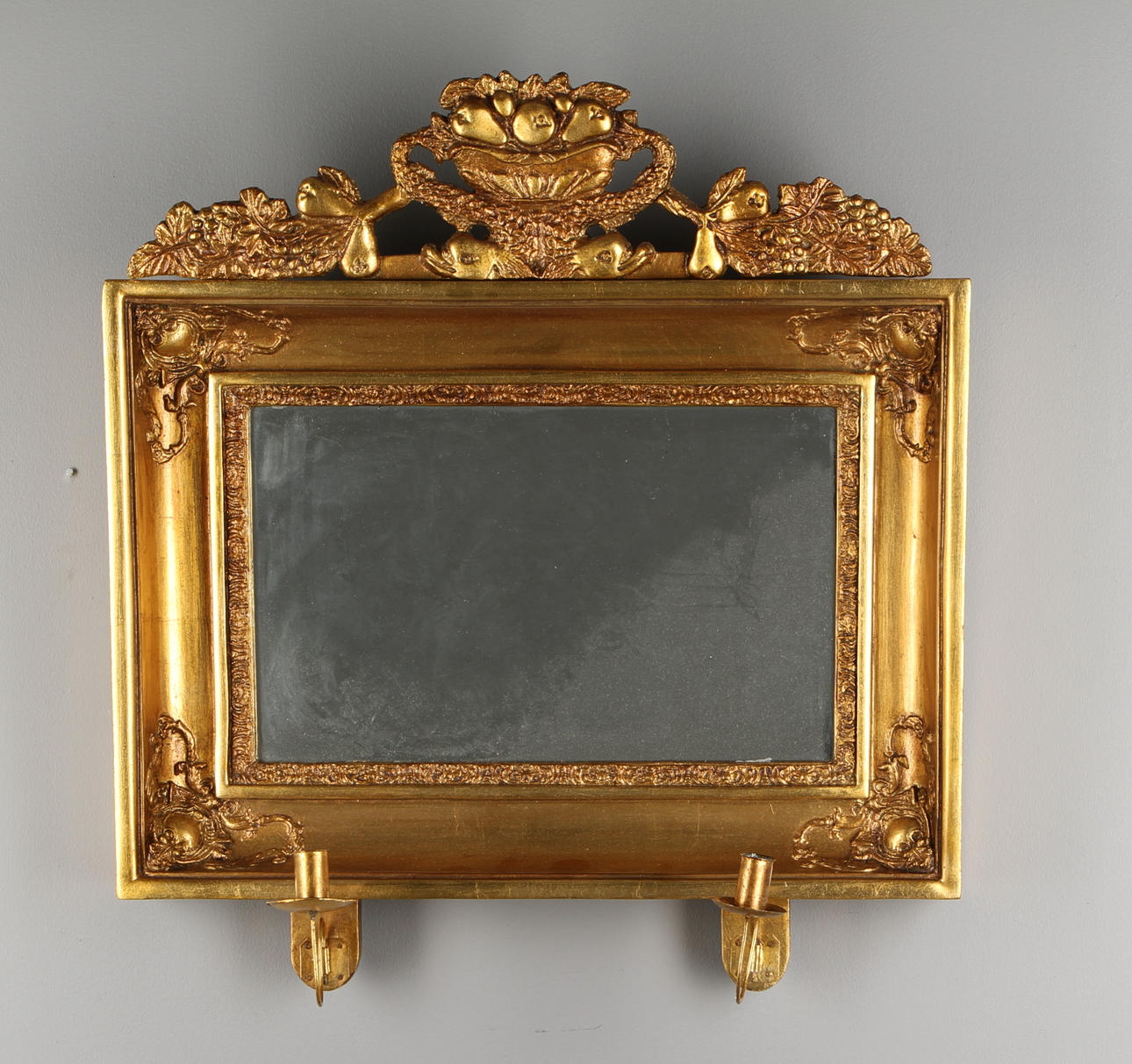 SPEGELLAMPETT, för två ljus, Senempire, 1850-tal.