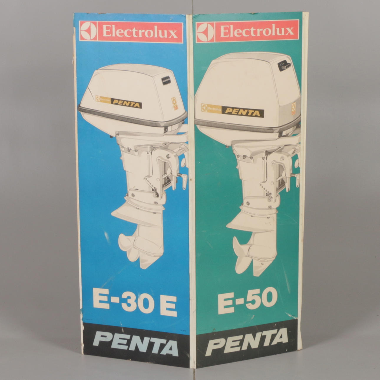 REKLAMSKYLT, papp, Electrolux Penta E-30 samt E-50.