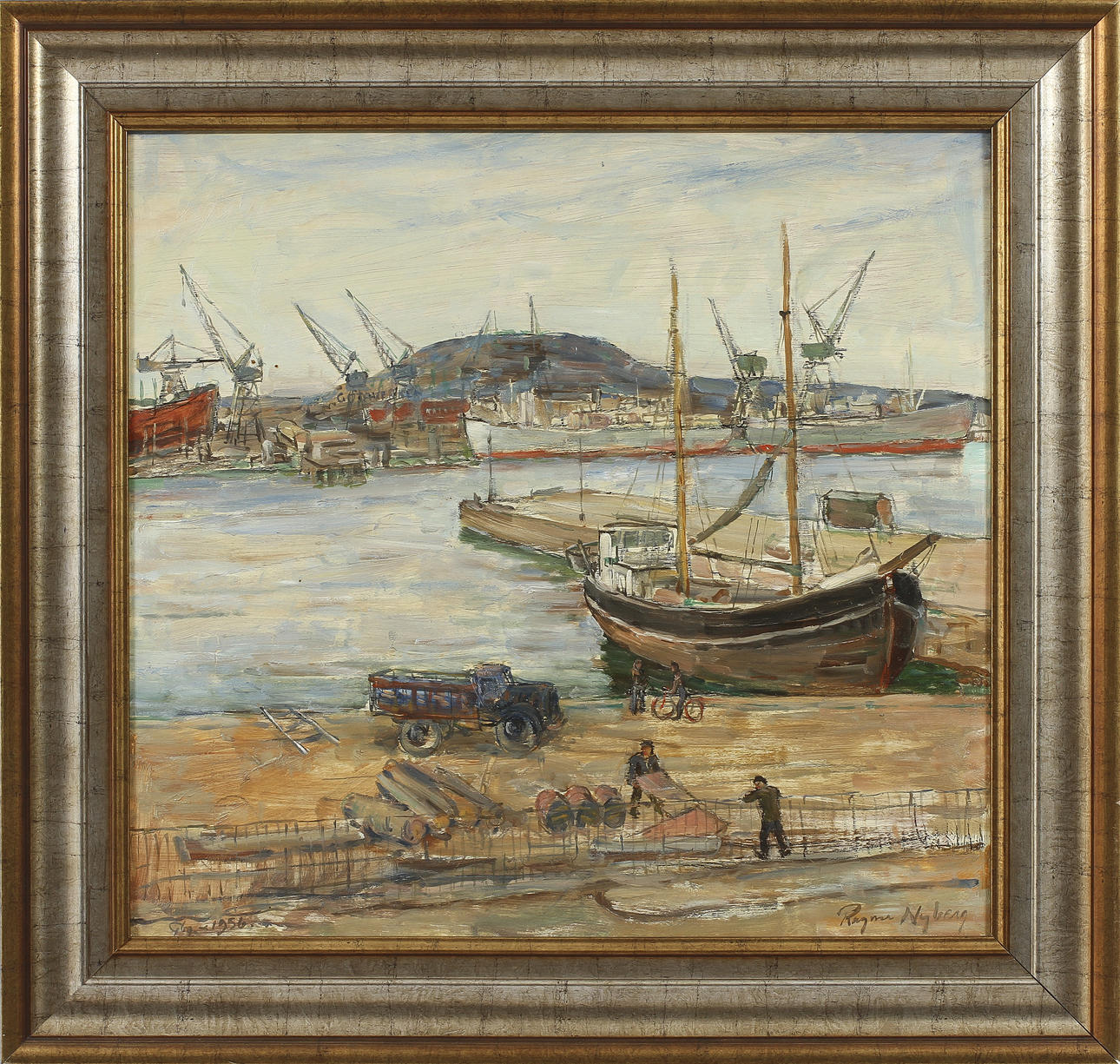 RAGNAR NYBERG, olja på pannå, sign o dat 1956.