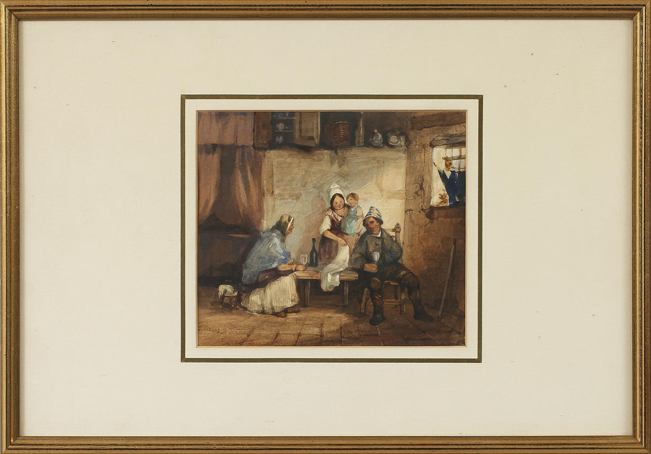 GEORGE STUBBS(1837-1860), akvarell, sign.