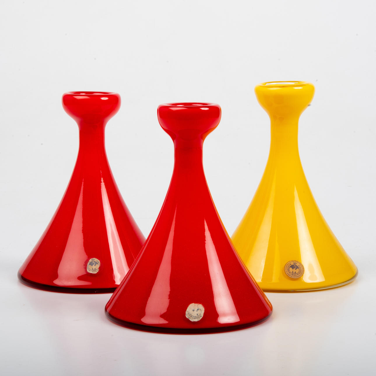 VASER, 3 stycken, "Carnaby", glas, Per Lütken, Kastrup/Holmegaard.