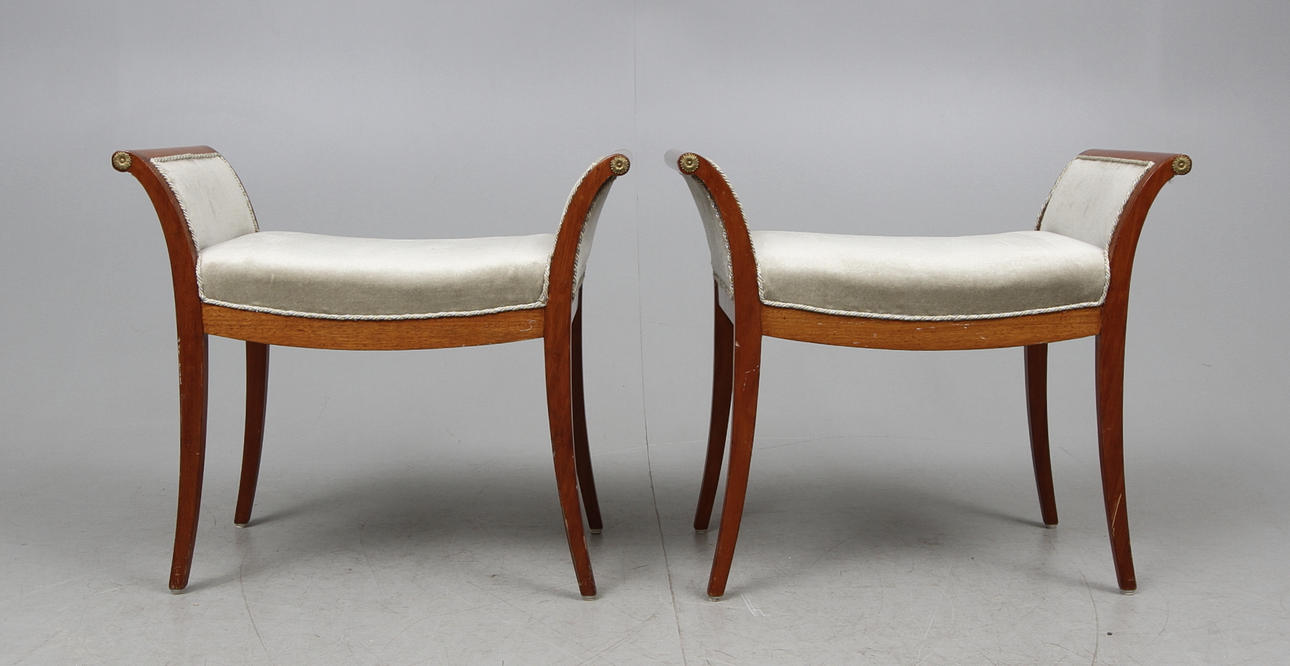 BANKETTER, ett par, mahogny, empirestil, 1800 tal.