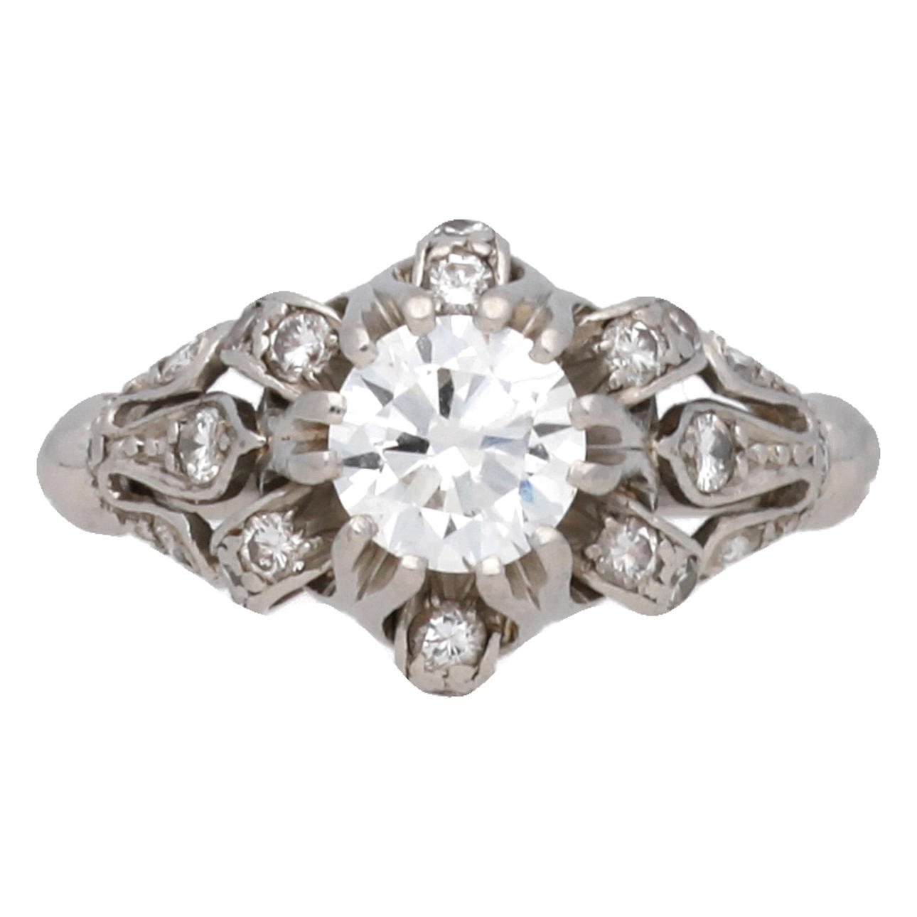 Solitaire sormus, 1900-luvun puoliväli.