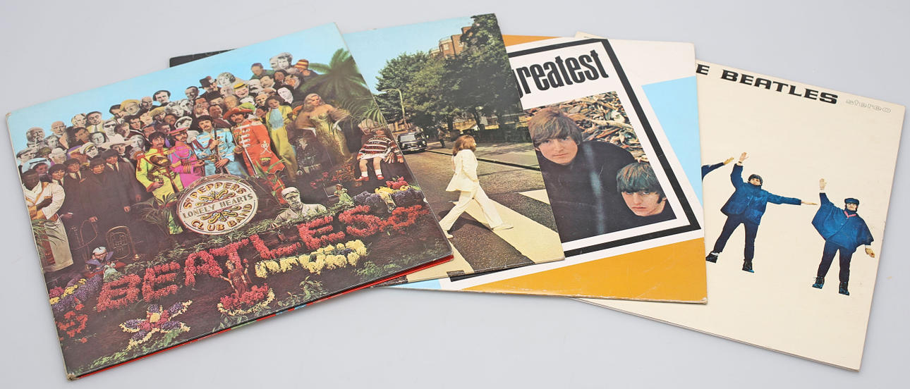 LP-SKIVOR, 4 st, Beatles.
