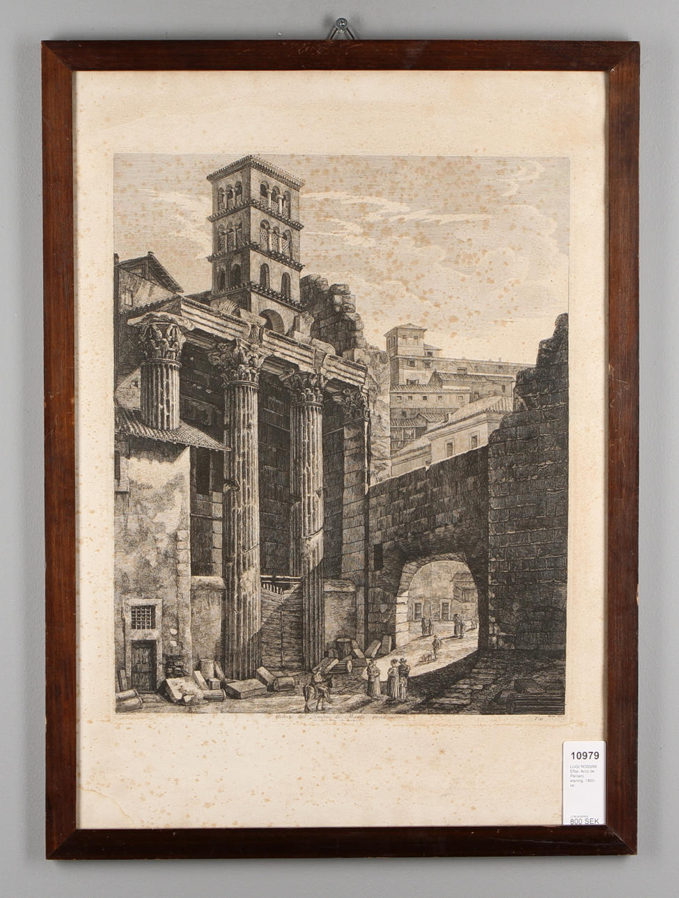 LUGI ROSSINI. EFTER. Arco de Pantani, etsning, 1800-tal.