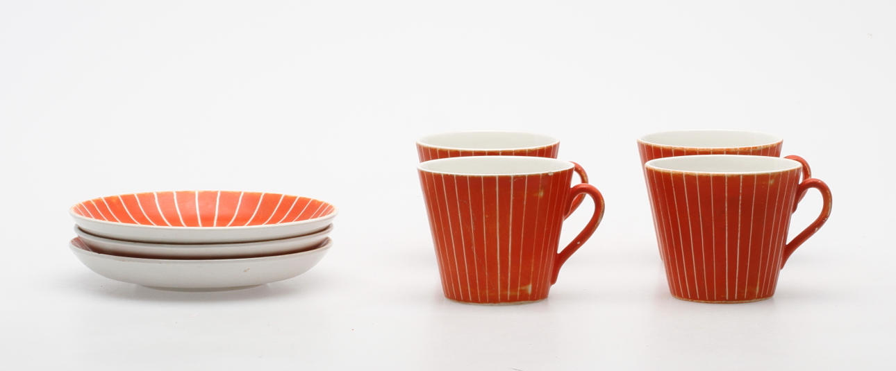 KAFFEKOPPAR, 4 delar, "Zenit", Gefle.