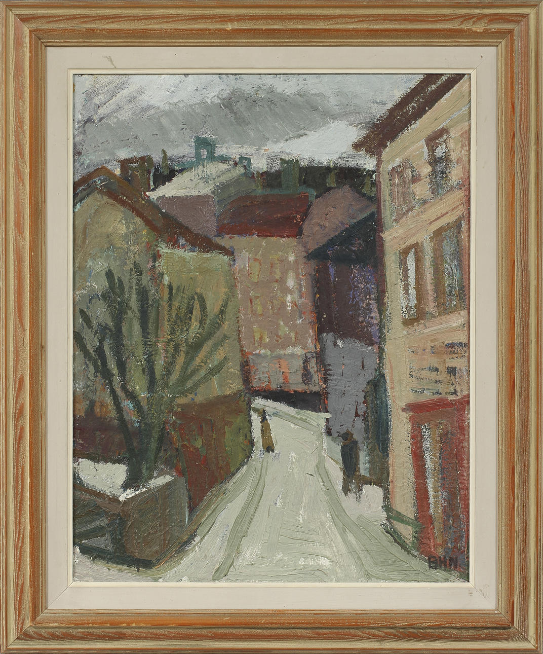 BERTA HANSSON. Olja på pannå, signerad BHN.